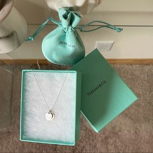 Tiffany & co. Return to Tiffany double heart necklace rose gold silver.